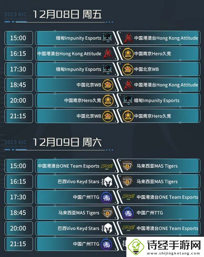 王者荣耀2023世冠kic小组赛赛程时间安排一览